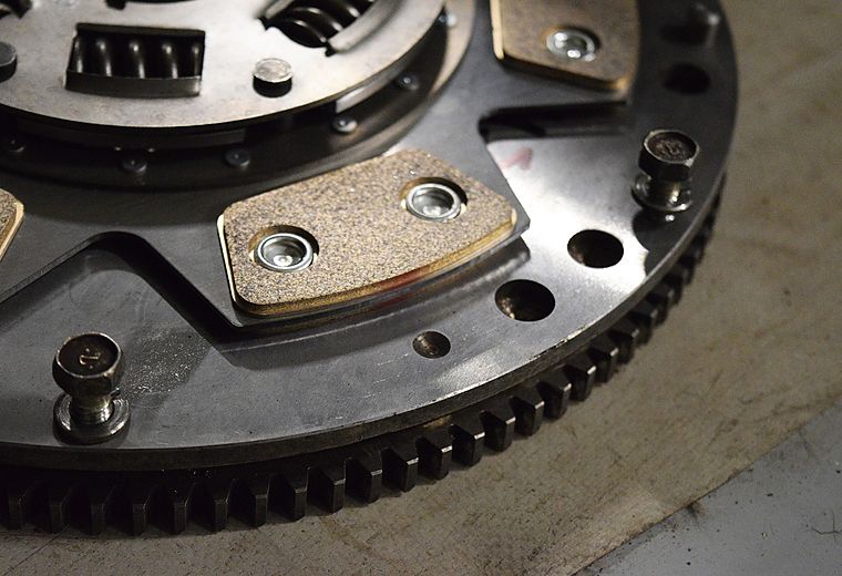 Close-up flywheel and clutch parts